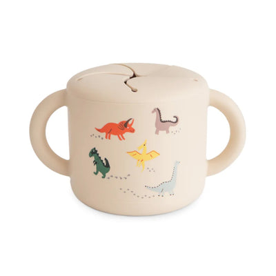 Porta Snack Infantil Mushie Dinosaurs - Fácil Acesso