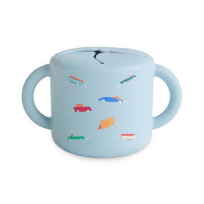 Porta Snack Infantil Mushie Retro Cars - Fácil Acesso